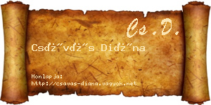 Csávás Diána névjegykártya