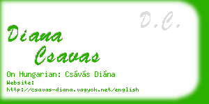 diana csavas business card