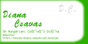 diana csavas business card